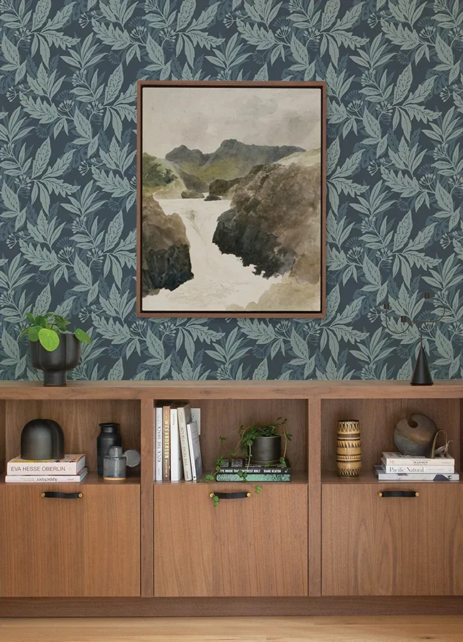 A-Street Prints Anita Teal Woodland Floral Wallpaper - SKU 4155-27325