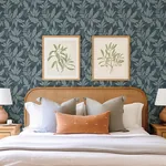 A-Street Prints Anita Teal Woodland Floral Wallpaper - SKU 4155-27325
