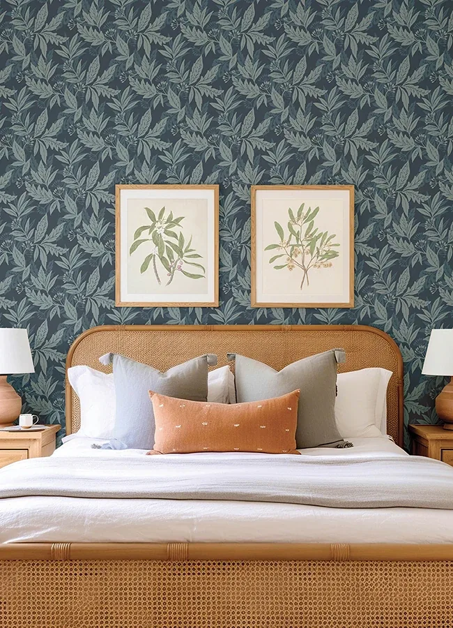 A-Street Prints Anita Teal Woodland Floral Wallpaper - SKU 4155-27325
