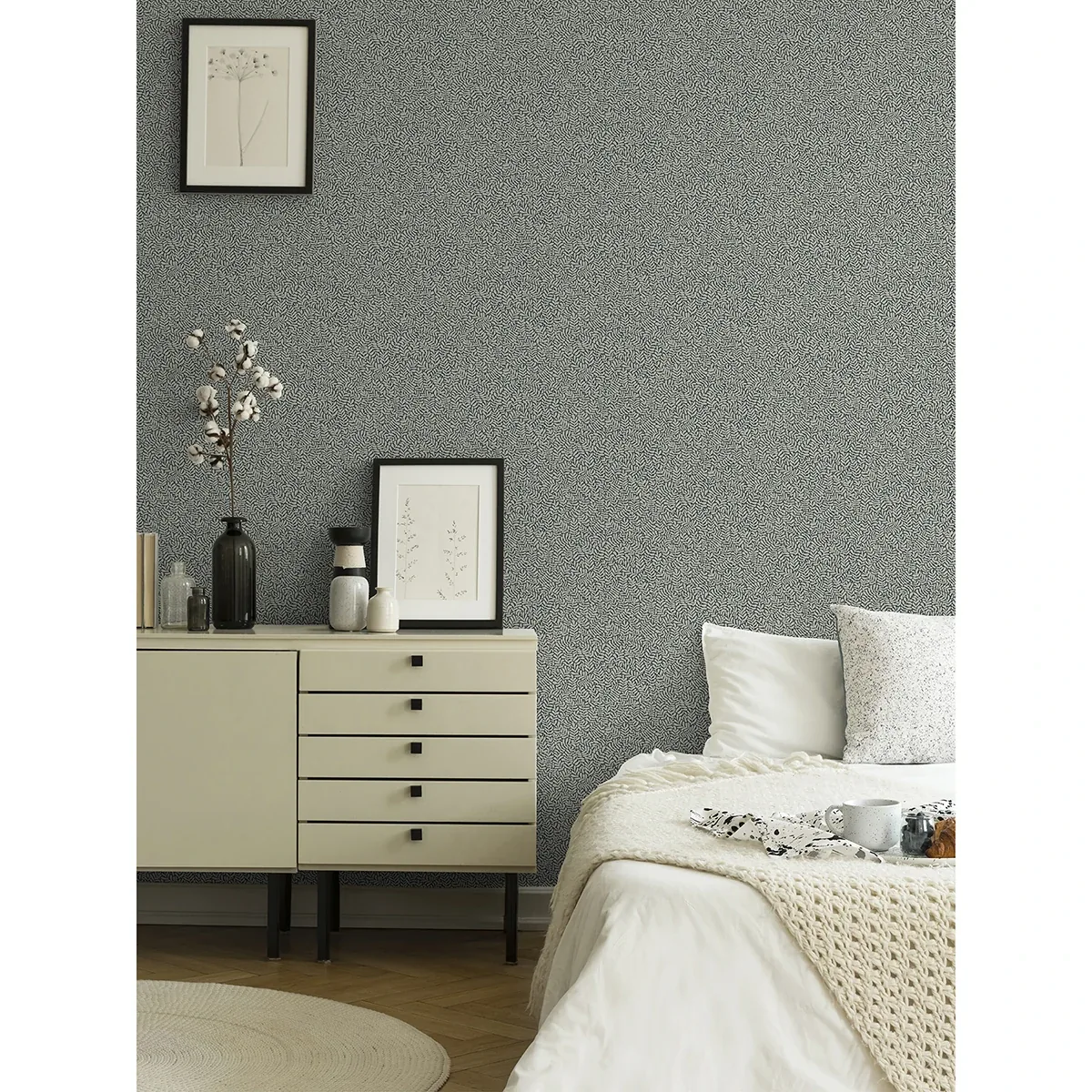 A-Street Prints Anna Dark Blue Fern Trail Wallpaper - SKU 2999-55032