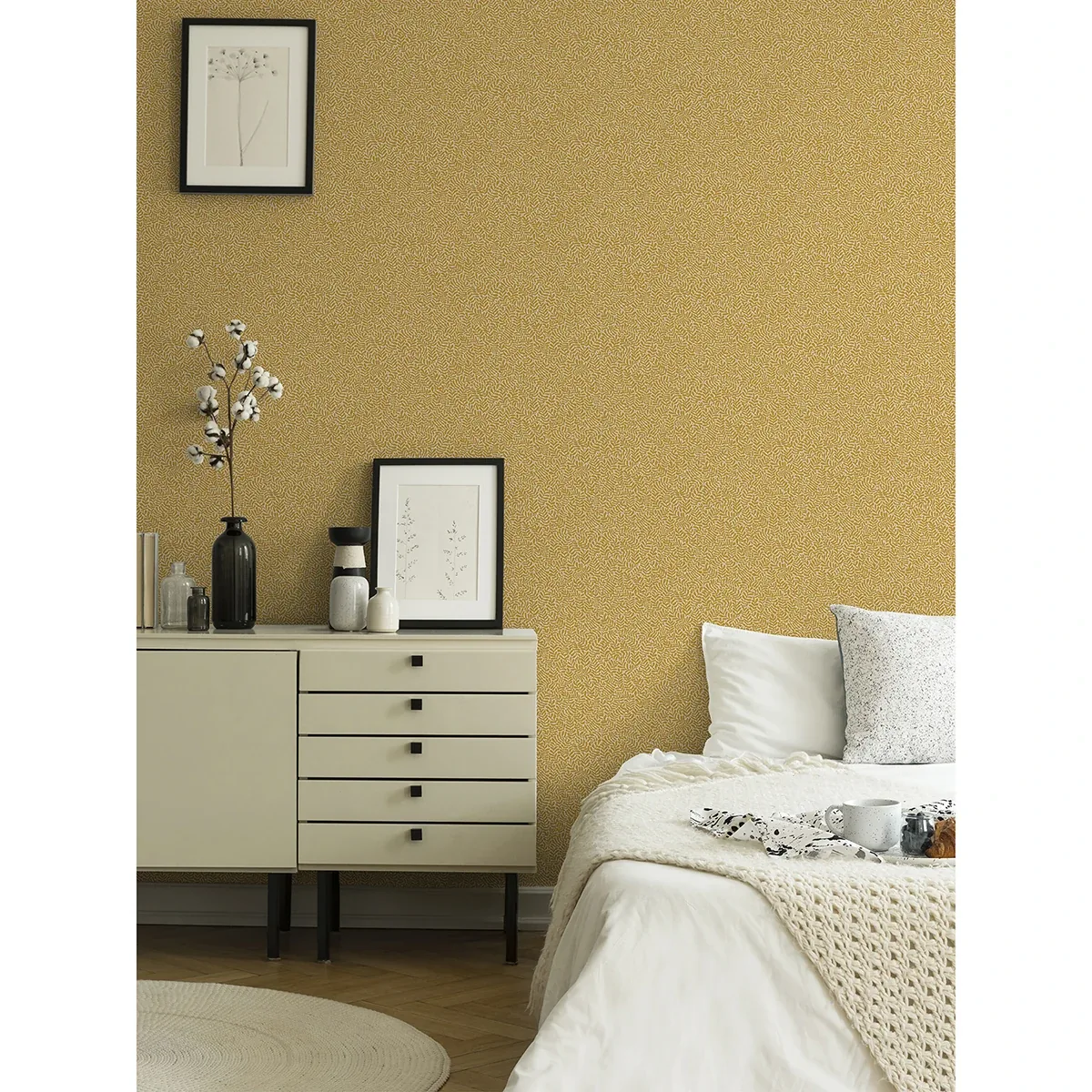 A-Street Prints Anna Mustard Fern Trail Wallpaper - SKU 2999-55003