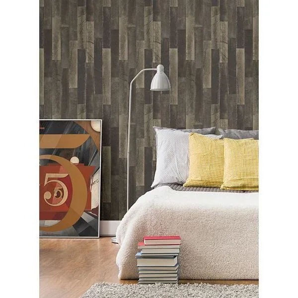 A-Street Prints Antique Floorboards Grey Wood Wallpaper - SKU 2540-24048