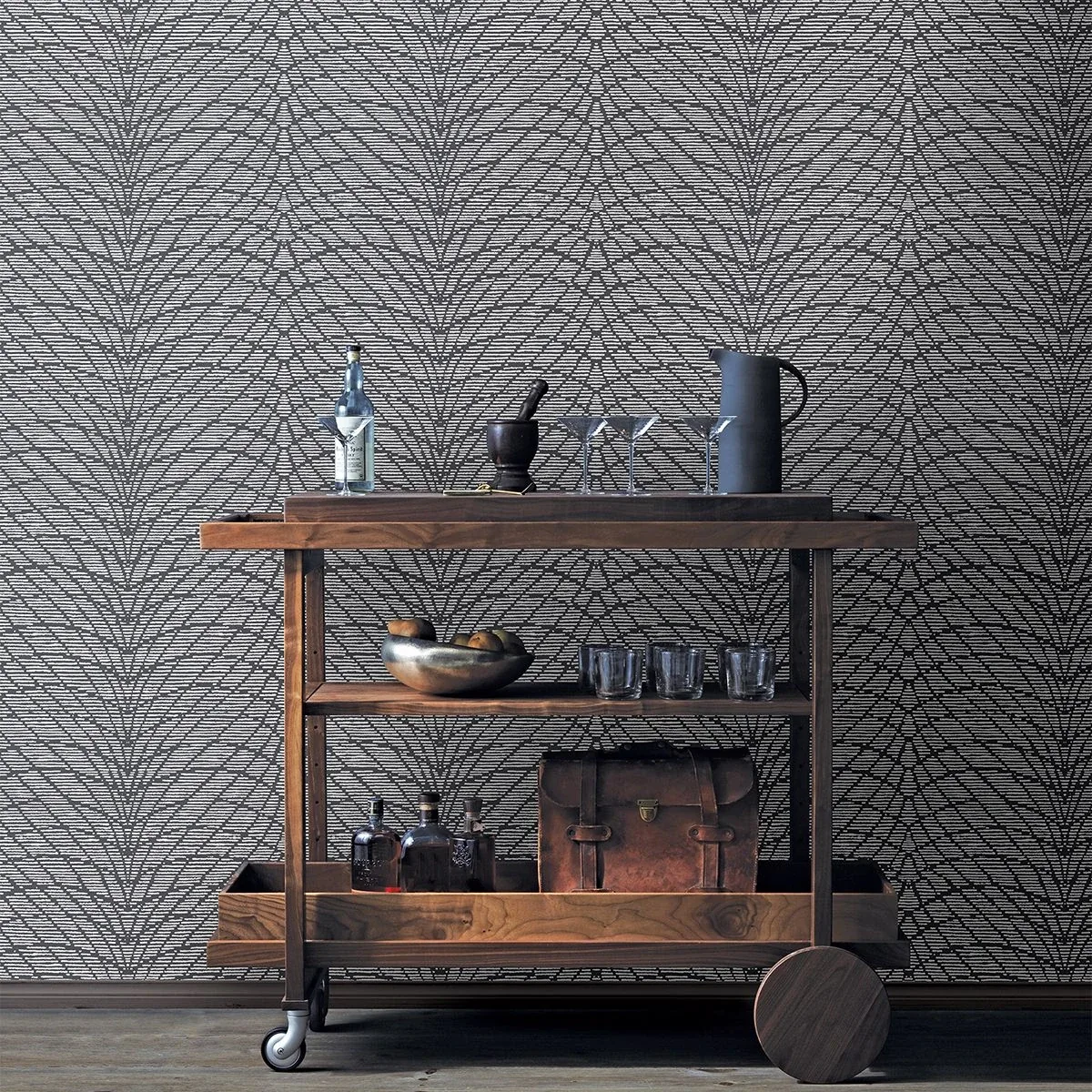 A-Street Prints Aperion Dark Brown Chevron Wallpaper | Wallpaper Twins A-Street Prints Aperion Dark Brown Chevron Wallpaper - SKU 2861-25747