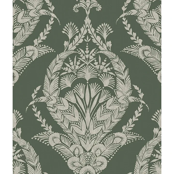 4120-26821 | Arlie Evergreen Botanical Damask Wallpaper