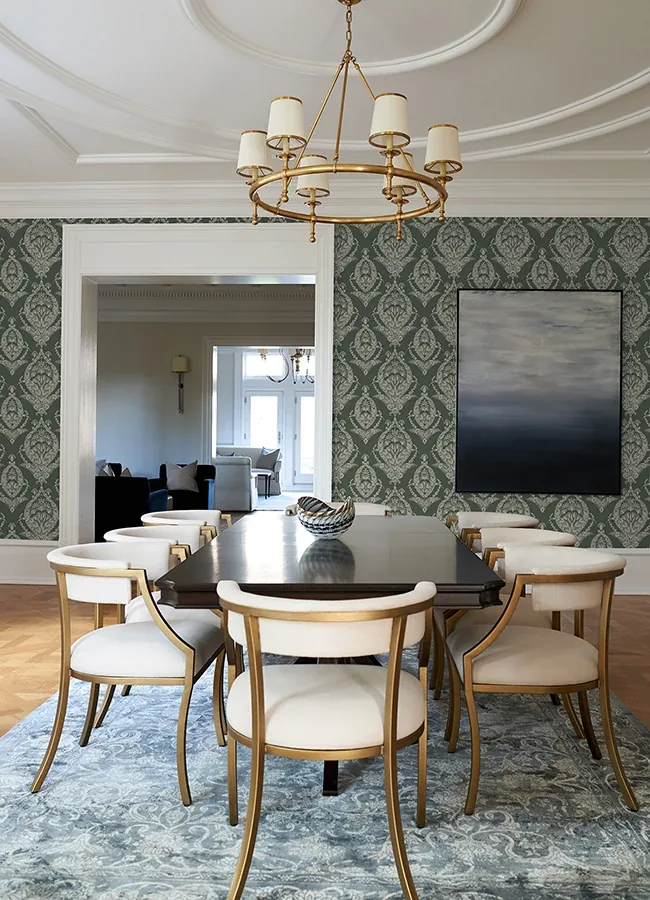 A-Street Prints Arlie Evergreen Botanical Damask Wallpaper | Wallpaper Twins A-Street Prints Arlie Evergreen Botanical Damask Wallpaper - SKU 4120-26821