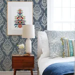 A-Street Prints Arlie Indigo Botanical Damask Wallpaper - SKU 4120-26817