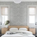 A-Street Prints Artemis Platinum Floral Damask Wallpaper | Wallpaper Twins A-Street Prints Artemis Platinum Floral Damask Wallpaper - SKU 4019-86444