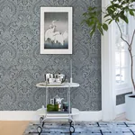 A-Street Prints Artemis Sapphire Floral Damask Wallpaper - SKU 4019-86442