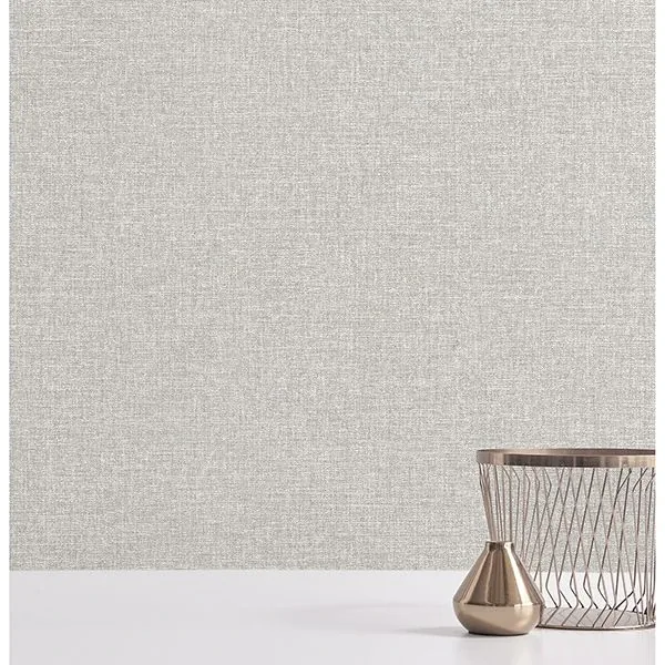 A-Street Prints Asa Grey Linen Texture Wallpaper - SKU 2889-25239