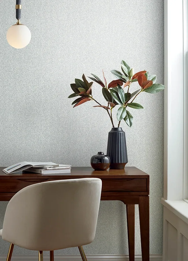 A-Street Prints Ashbee Light Grey Faux Fabric Wallpaper - SKU 4143-26160
