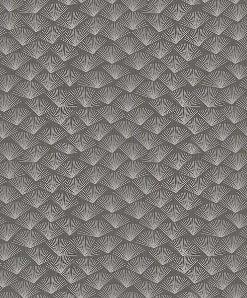 A-Street Prints Asteria Charcoal Fan Wallpaper - SKU 2976-86517