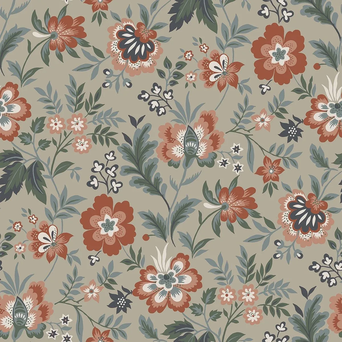 A-Street Prints Athena Beige Floral Wallpaper - SKU 2948-28001