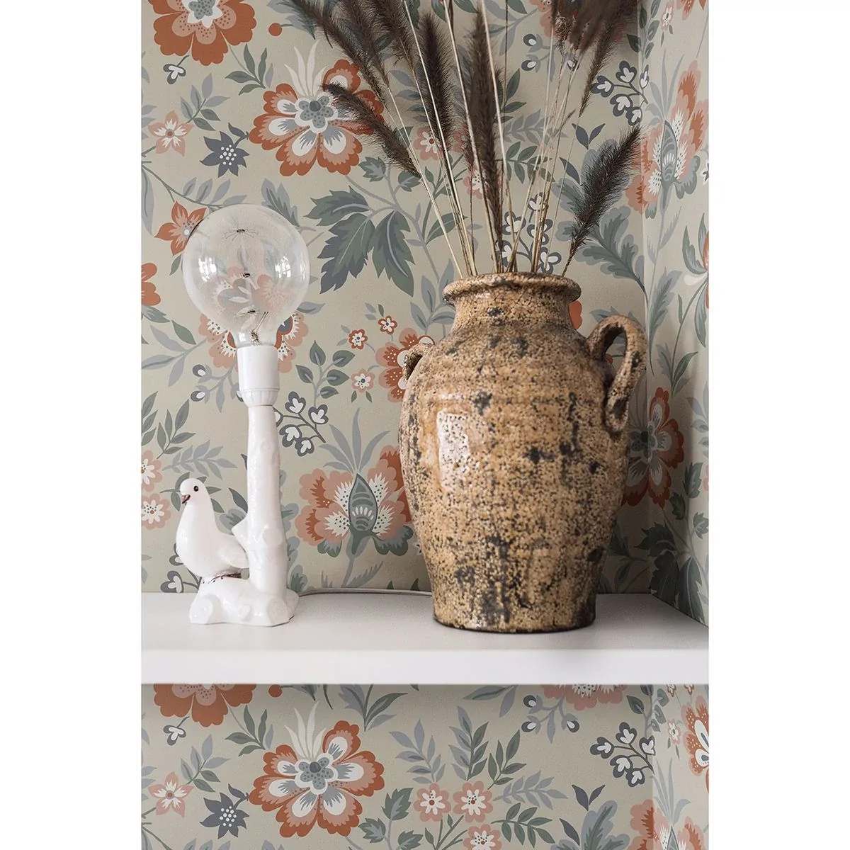 A-Street Prints Athena Beige Floral Wallpaper | Wallpaper Twins A-Street Prints Athena Beige Floral Wallpaper - SKU 2948-28001