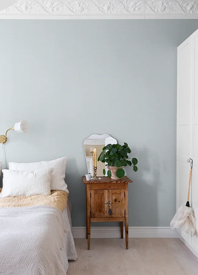 A-Street Prints Athena Light Blue Scalloped Botanical Wallpaper - SKU 4080-15918