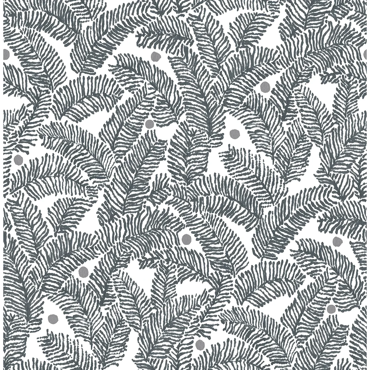 2969-26035 | Athina Grey Fern Wallpaper