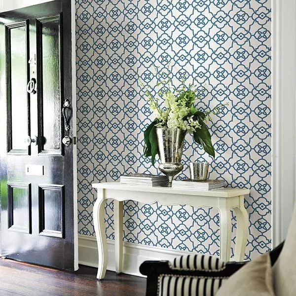 A-Street Prints Atrium Blue Trellis Wallpaper | Wallpaper Twins A-Street Prints Atrium Blue Trellis Wallpaper - SKU 2702-22718
