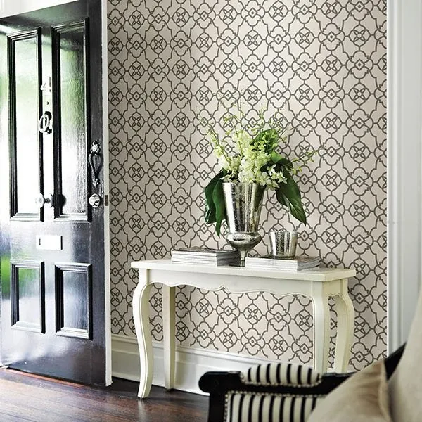 A-Street Prints Atrium Grey Trellis Wallpaper | Wallpaper Twins A-Street Prints Atrium Grey Trellis Wallpaper - SKU 2702-22720