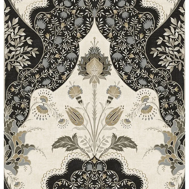4147-27389 | Auden Black Floral Grandeur Wallpaper