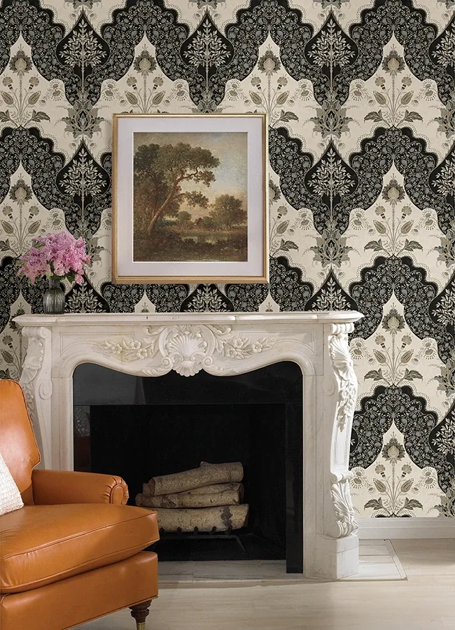 A-Street Prints Auden Black Floral Grandeur Wallpaper | Wallpaper Twins A-Street Prints Auden Black Floral Grandeur Wallpaper - SKU 4147-27389