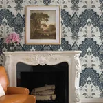 A-Street Prints Auden Dark Blue Floral Grandeur Wallpaper | Wallpaper Twins A-Street Prints Auden Dark Blue Floral Grandeur Wallpaper - SKU 4147-27392