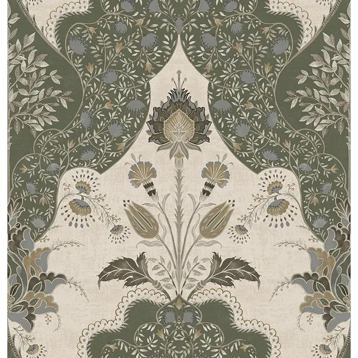 4147-27391 | Auden Green Floral Grandeur Wallpaper