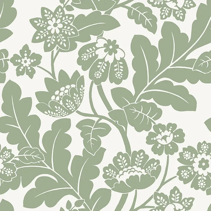 4074-87375 | Augusta Seafoam Flock Damask Wallpaper