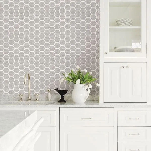 A-Street Prints Aura Lavender Honeycomb Wallpaper - SKU 2793-24711