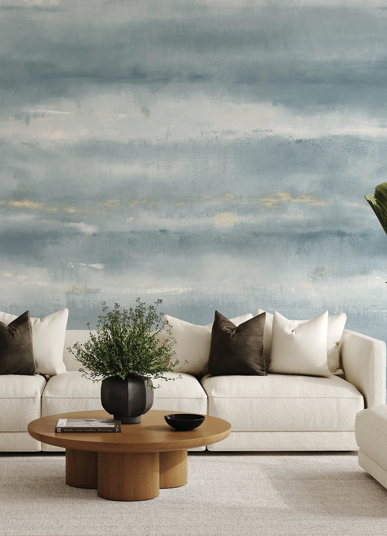 A-Street Prints Aveline Indigo Wall Mural - SKU 4202-367706M