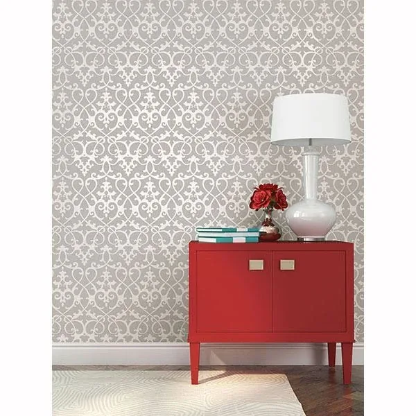 A-Street Prints Axiom Grey Ironwork Wallpaper | Wallpaper Twins A-Street Prints Axiom Grey Ironwork Wallpaper - SKU 2625-21866