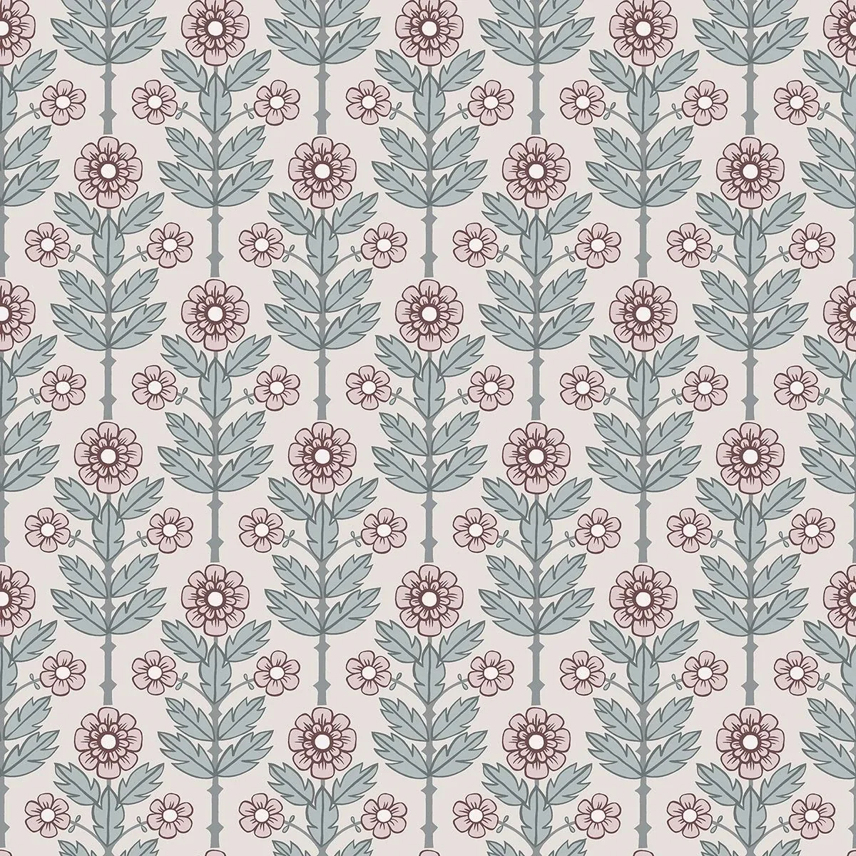 2948-28007 | Aya Eggshell Floral Wallpaper