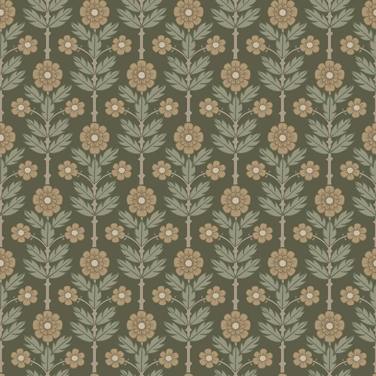 2948-28009 | Aya Green Floral Wallpaper