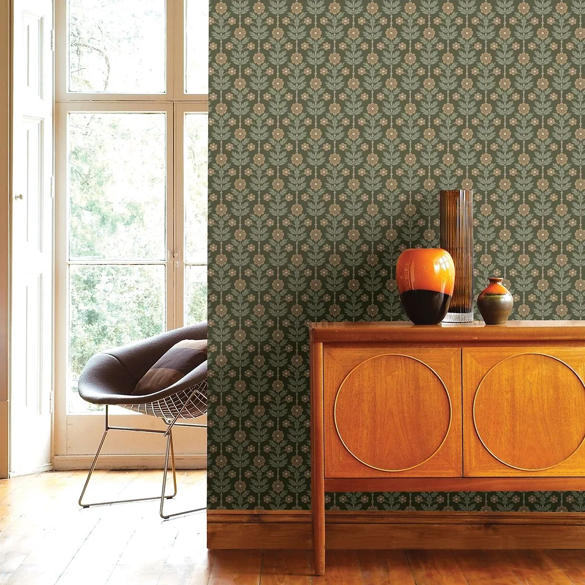 A-Street Prints Aya Green Floral Wallpaper - SKU 2948-28009