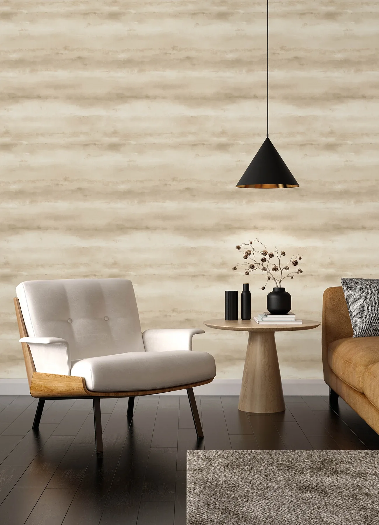 A-Street Prints Ayla Neutral Abstract Stripe Wallpaper - SKU 4202-481679