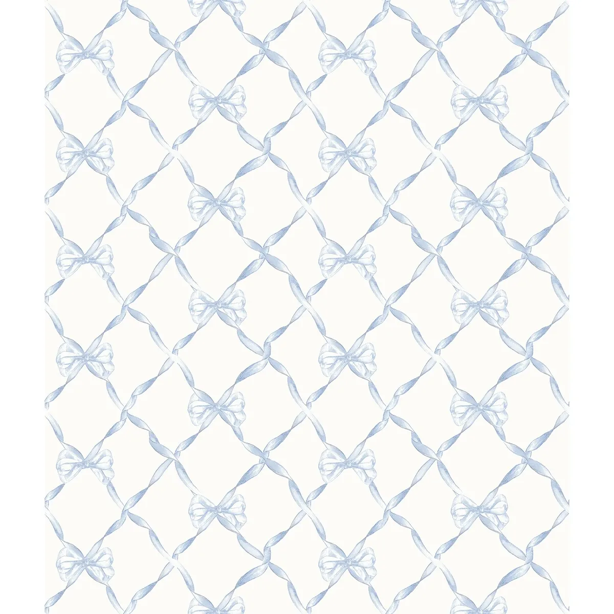 A-Street Prints Baby Bow Blue Bella Ribbon Ribbon Trellis Wallpaper - SKU AST4168