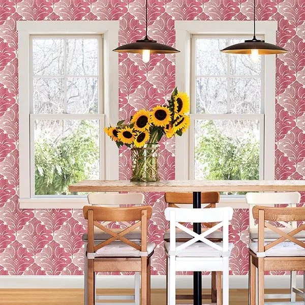 A-Street Prints Balangan Red Damask Wallpaper - SKU 2744-24146