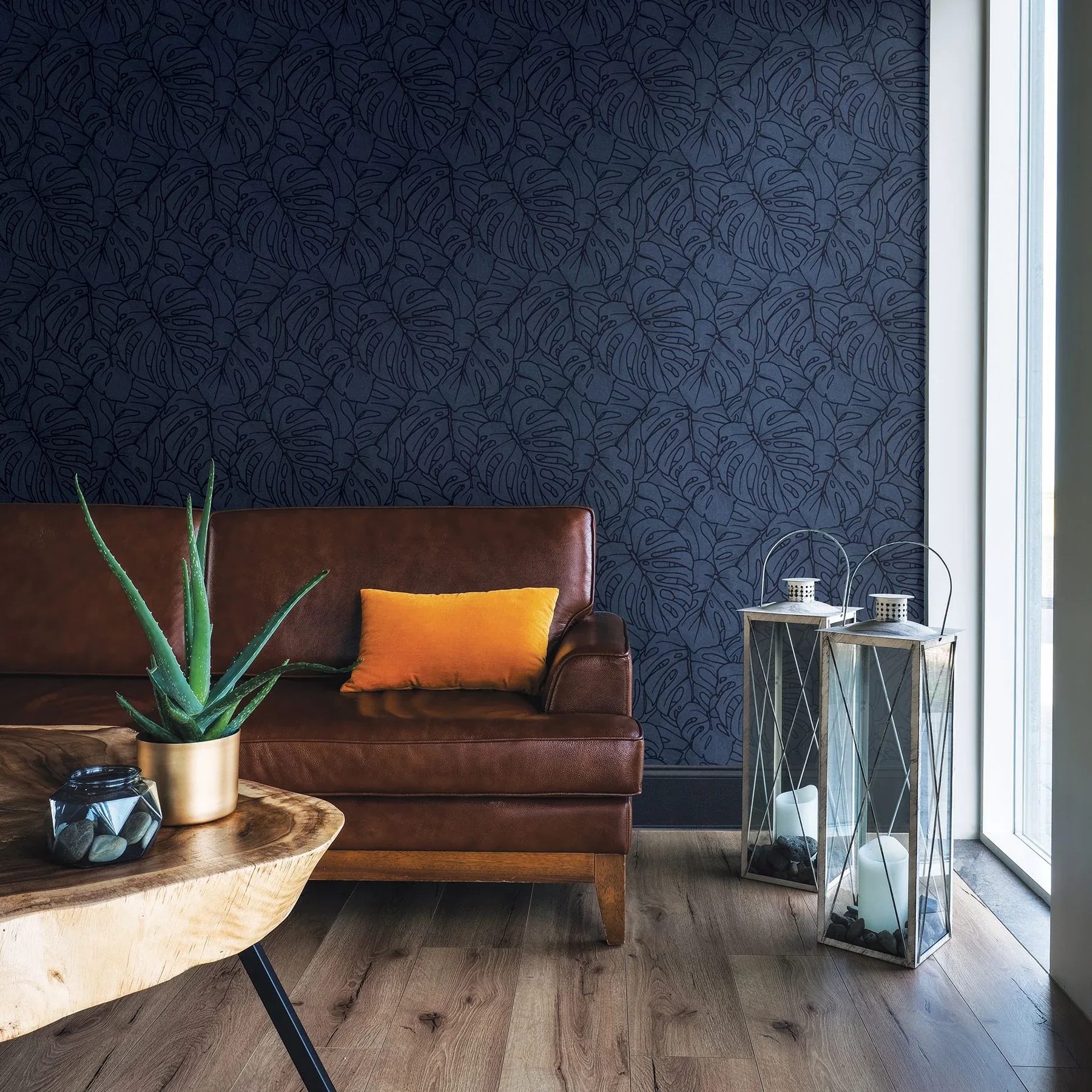 A-Street Prints Balboa Indigo Botanical Wallpaper - SKU 2964-87342