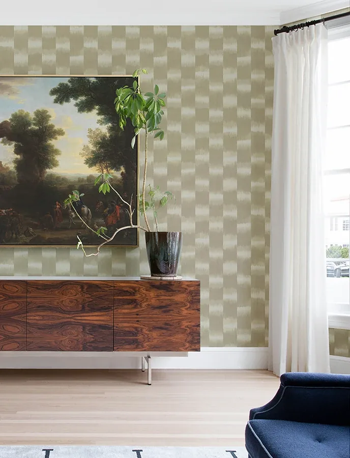 A-Street Prints Baldwin Champagne Shibori Stripe Wallpaper - SKU 4141-27118