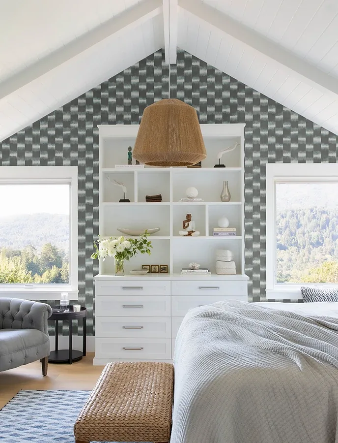 A-Street Prints Baldwin Slate Shibori Stripe Wallpaper | Wallpaper Twins A-Street Prints Baldwin Slate Shibori Stripe Wallpaper - SKU 4141-27115