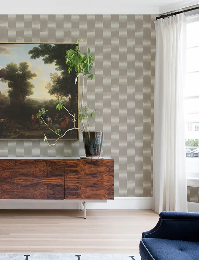 A-Street Prints Baldwin Taupe Shibori Stripe Wallpaper - SKU 4141-27117