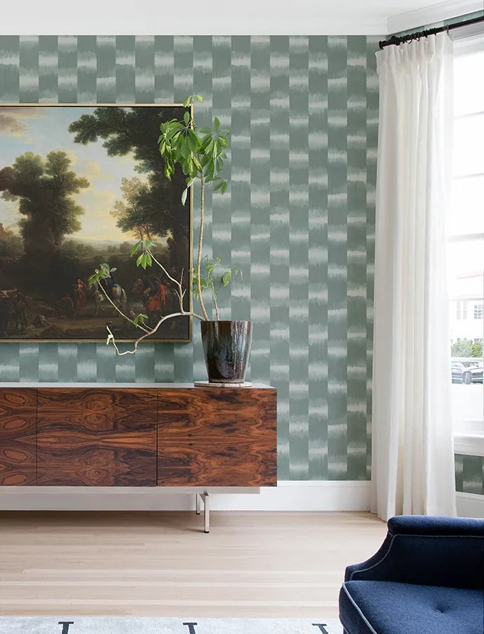 A-Street Prints Baldwin Teal Shibori Stripe Wallpaper - SKU 4141-27116