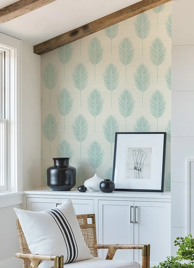 A-Street Prints Bali Aqua Fern Wallpaper - SKU 2988-70202