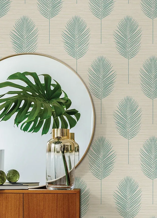 A-Street Prints Bali Aqua Fern Wallpaper | Wallpaper Twins A-Street Prints Bali Aqua Fern Wallpaper - SKU 2988-70202