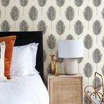 A-Street Prints Bali Black Fern Wallpaper - SKU 2988-70210