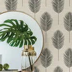 A-Street Prints Bali Black Fern Wallpaper - SKU 2988-70210