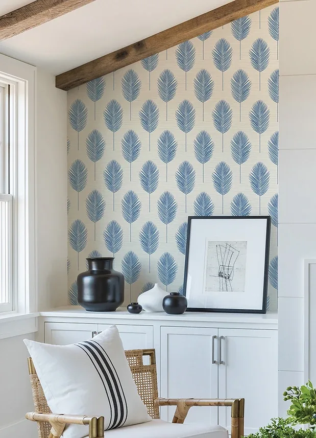 A-Street Prints Bali Blue Fern Wallpaper | Wallpaper Twins A-Street Prints Bali Blue Fern Wallpaper - SKU 2988-70212