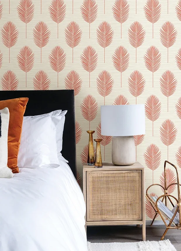 A-Street Prints Bali Coral Fern Wallpaper - SKU 2988-70201
