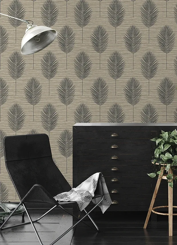 A-Street Prints Bali Light Brown Fern Wallpaper - SKU 2988-70206