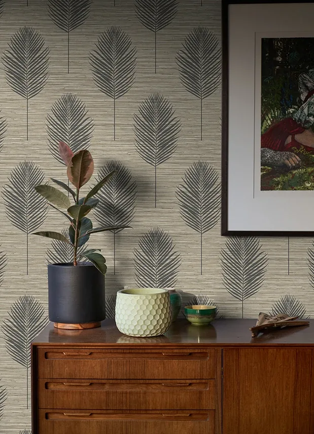 A-Street Prints Bali Light Brown Fern Wallpaper - SKU 2988-70206