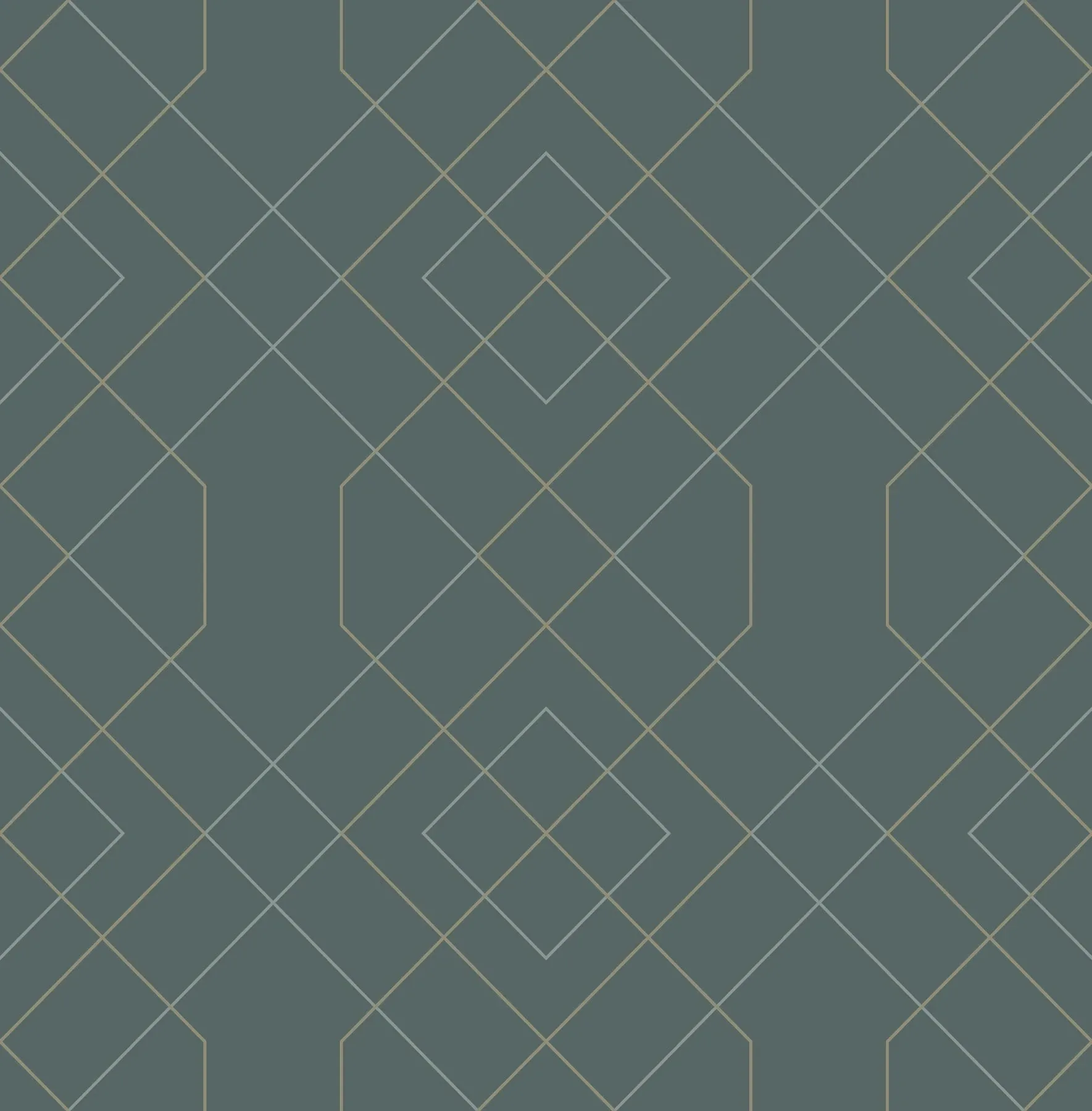 2964-25911 | Ballard Teal Geometric Wallpaper