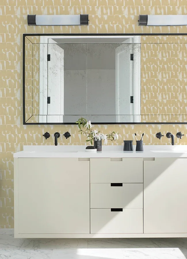 A-Street Prints Bancroft Gold Artistic Stripe Wallpaper - SKU 4122-27021